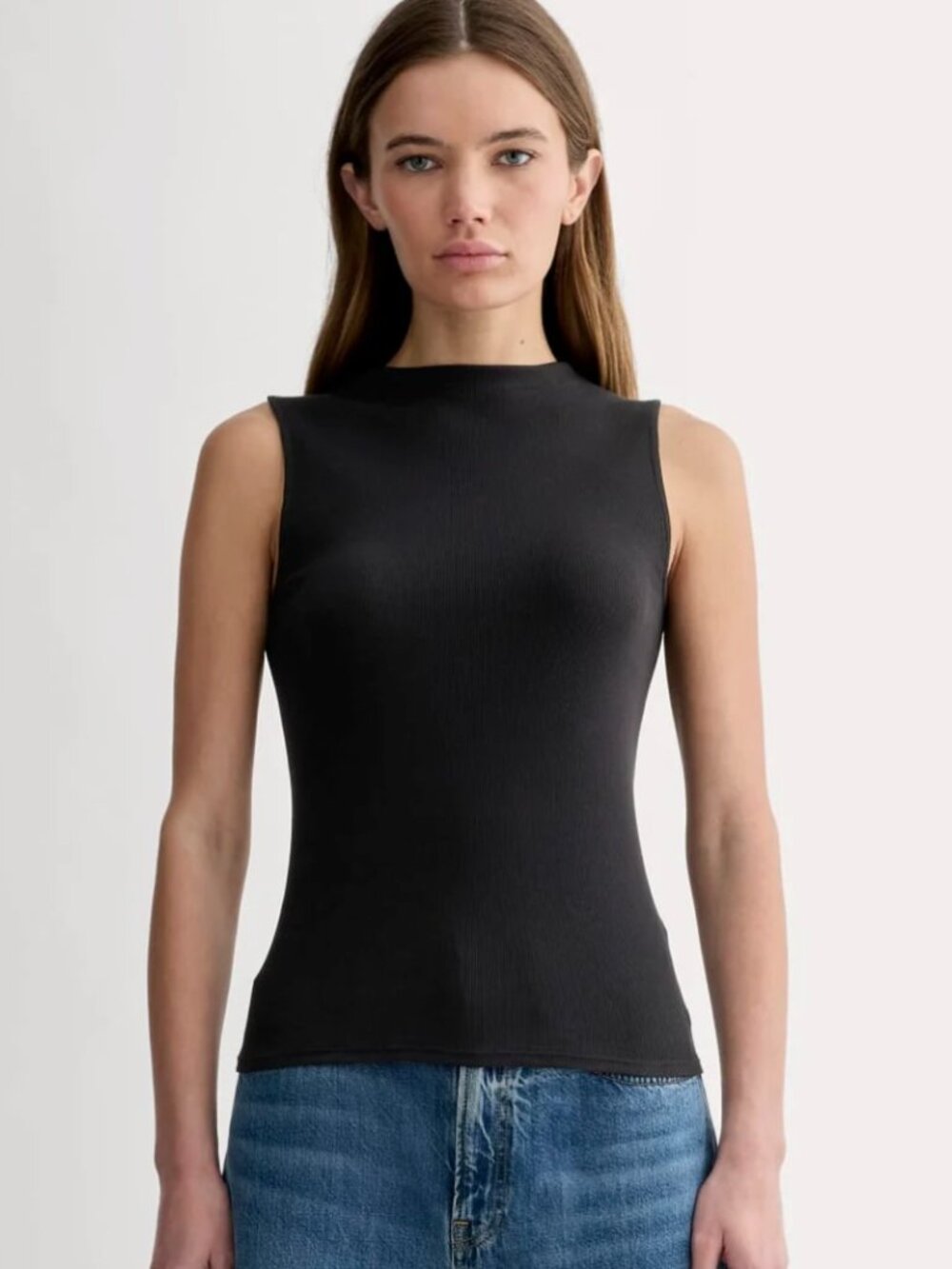 Luxe rib funnel neck tank top